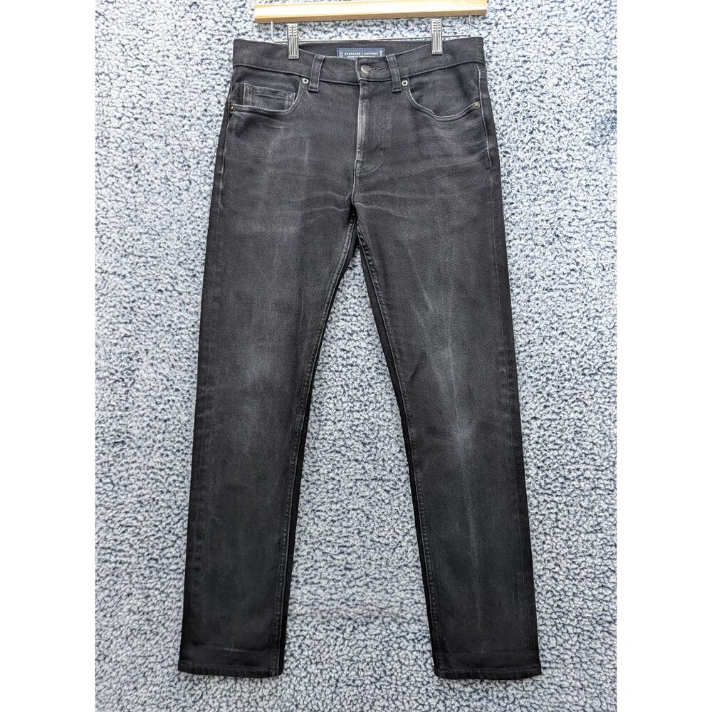 Everlane Slim 4 Way Stretch Organic Jeans Mens 29X30 Distressed Denim Black